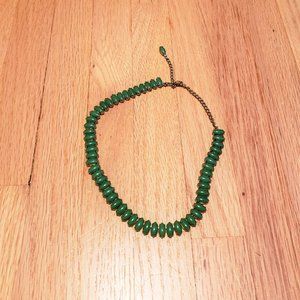 Vintage Green Stones with Gold Choker Necklace